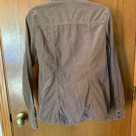 Sonoma Woman’s Brown Corduroy Button Down Shirt- Size S - Picture 5 of 10